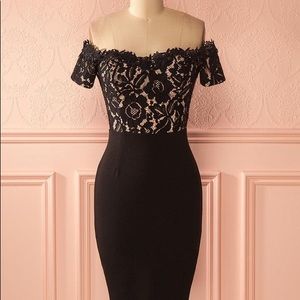 BNWT Black Off-Shoulder Cocktail Dress